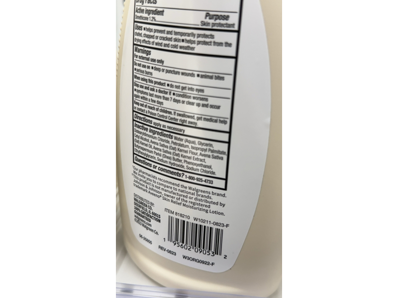 Walgreens Moisturizing Skin Relief Lotion, Dimethicone, 18 fl oz/532 mL