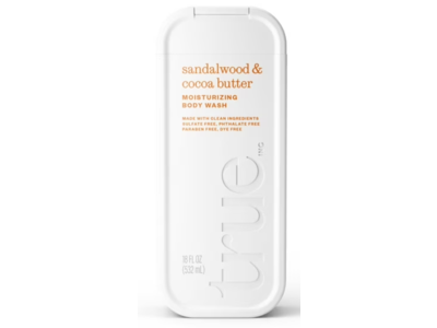 True Moisturizing Body Wash, Sandalwood & Cocoa Butter, 18 fl oz/532 mL