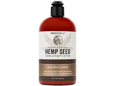Mika Naturals Organic Hemp Seed Hand Body Lotion, Wild Vanilla Ginger, 16 fl oz/473 mL