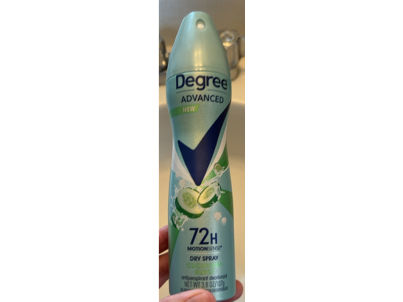 Degree Advanced Deodorants & Antiperspirants Dry Spray, Cucumber Brust, 3.8 oz/107 g, Pack Of 3
