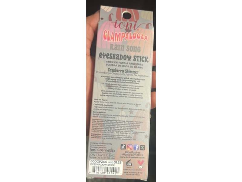 Ioni Eyeshadow Stick, Cranberry Shimmer, 0.049 fl oz/1.4 g