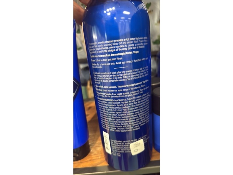 Jack Black Blue Midnight Hair & Body Cleanser, Black Pepper + Lavender, 33 fl oz/975 mL