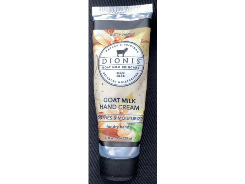 Dionis Goat Milk Hand Cream, Nutty Vanilla, 1 oz/28 g, Pack Of 6