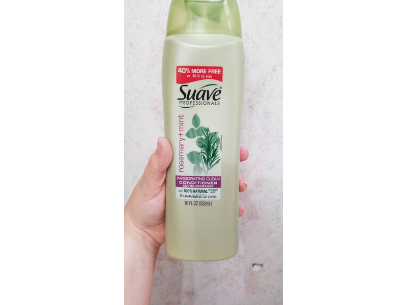Suave Professionals Invigorating Clean Conditioner, Rosemary + Mint, 18 fl oz