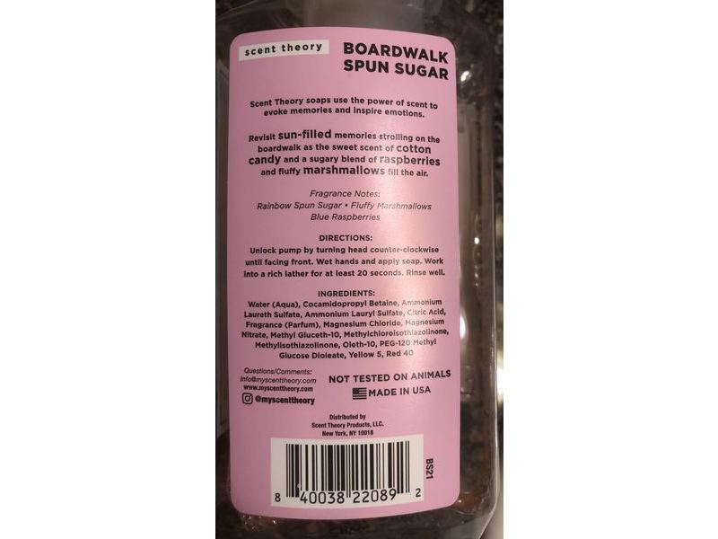 Scent Theory Boardwalk Foaming Hand Soap, Spun Sugar, 11 fl oz/325 mL