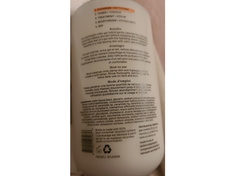 Cocokind Milk-Soft Face & Body Cleanser, 13.5 fl oz/400 mL