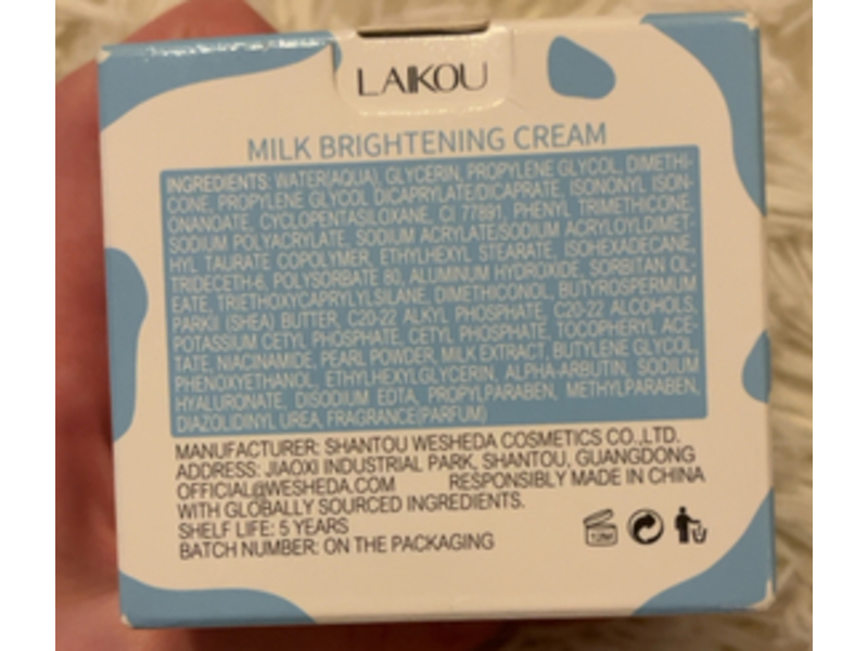 Laikou Milk Brightening Cream, 1.94 oz/55 g