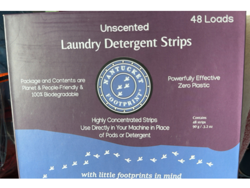 Nantucket Footprint Laundry Detergent Strips, 48 Loads, 3.2 oz/90 g