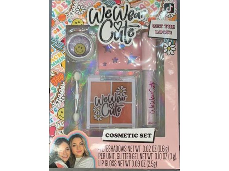 Taste Beauty Wewear Cute Cosmetic Set, Eyeshadows, Glitter Gel, Lip Gloss