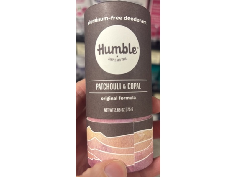 Humble Simple & True Original Formula Deodorant, Patchouli & Copal, 2.65 oz/75 g