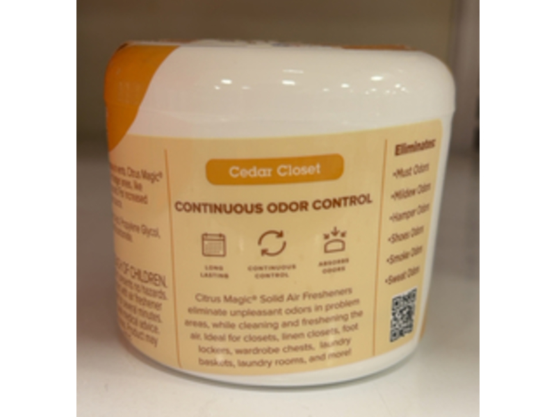 Citrus Magic Solid Air Freshener & Odor Absorber, Cedar Closet, 8 oz/226 g