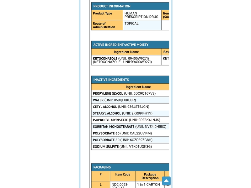 Ketoconazole Cream 2%, 60 g, Teva (Rx)