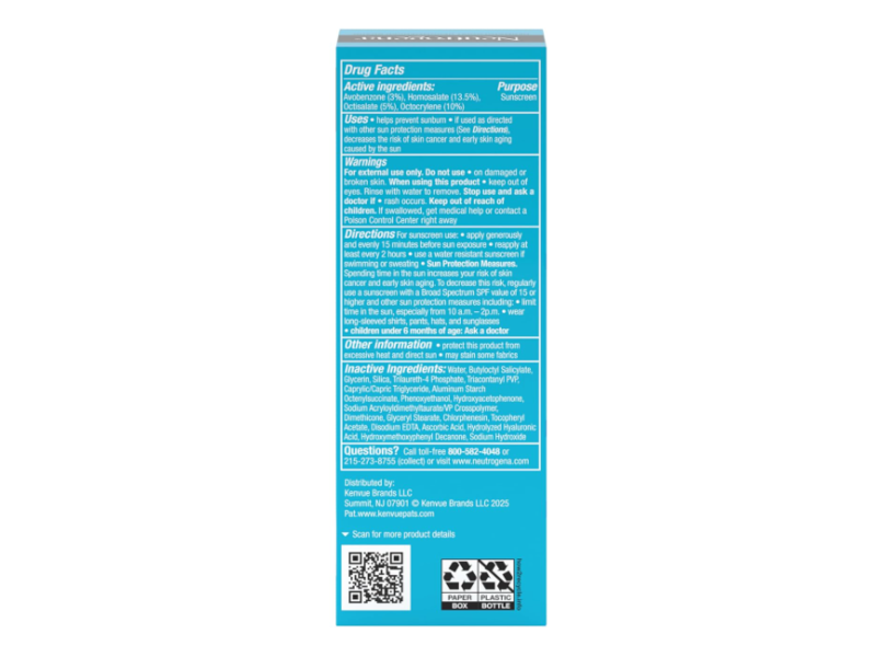 Neutrogena Hydro Boost Moisturizer Sunscreen, Hyaluronic Acid, SPF 50, 1.7 fl oz/50 mL