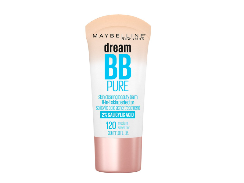 Maybelline New York Dream Pure Skin Clearing BB Cream, 120 Medium, 2% Salicylic Acid, 1.0 fl oz/30 mL