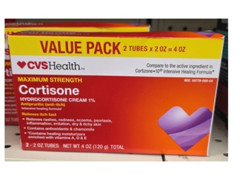 CVS Health Cortisone Hydrocortisone Cream 1%, Maximum Strength, 2 oz, 2 Count