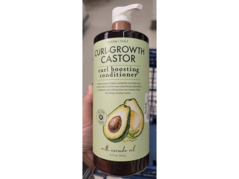Pharm To Table Curl-Growth Castor Boosting Conditioner, Avocado Oil, 32 fl oz/960 mL