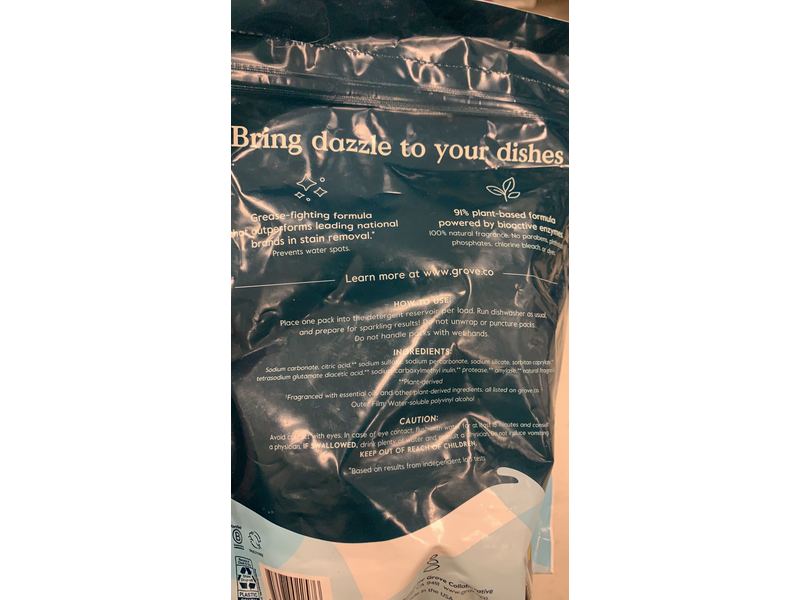 Grove Co. Total Clean Dishwasher Detergent Packs, Lemon & Eucalyptus, 20 Count