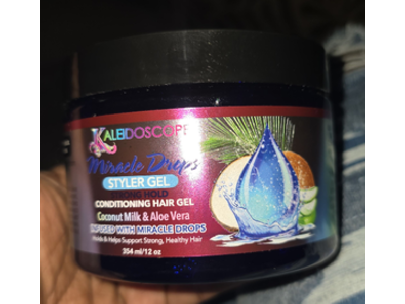 Kaleidoscope Miracle Drops Styler Conditioning Hair Gel, Coconut Milk & Aloe Vera, 12 oz/354 mL