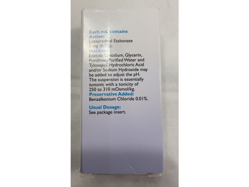 Loteprednol Etabonate Ophthalmic Suspension 0.5%, 10 mL, Oceanside (Rx)