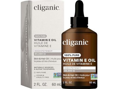 Cliganic Vitamin E Oil, 60,000 IU, 2 fl oz/60 mL