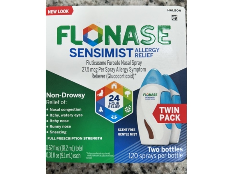 Flonase Sensimist Allergy Relief Nasal Spray, 0.62 fl oz/18.2 mL, Pack Of 2