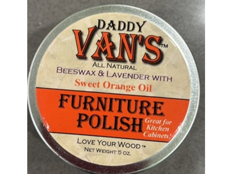 Daddy Van's All Natural Beeswax Furniture Polish, Sweet Orange Oil, 5 oz