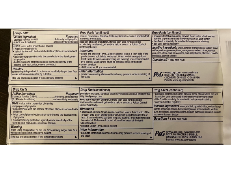 Crest Pro Health Advanced Toothpaste, Whitening + Intensive Clean, 5.8 oz/164 g, Pack Of 5