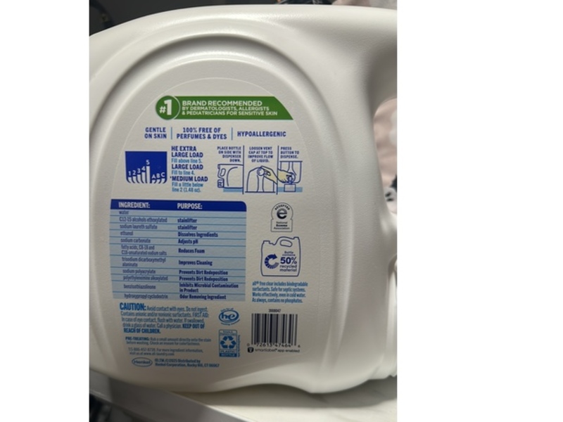 All Odor Relief Liquid Laundry Detergent, Free & Clear, 79 Loads, 118 fl oz/3.48 L