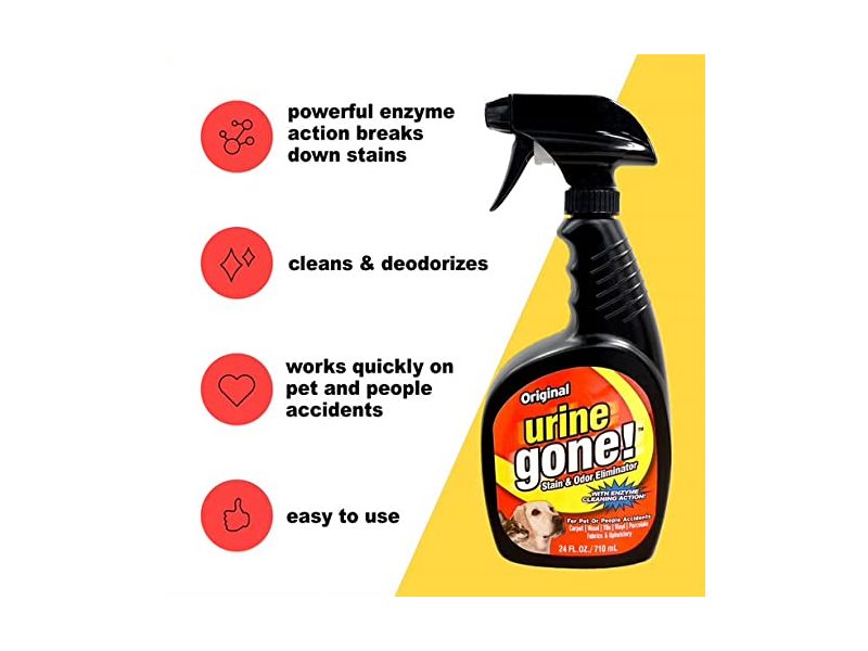 Urine Gone! Pet Stain Remover & Odor Eliminator for Dog and Cat 24 Fl Oz (1pack)