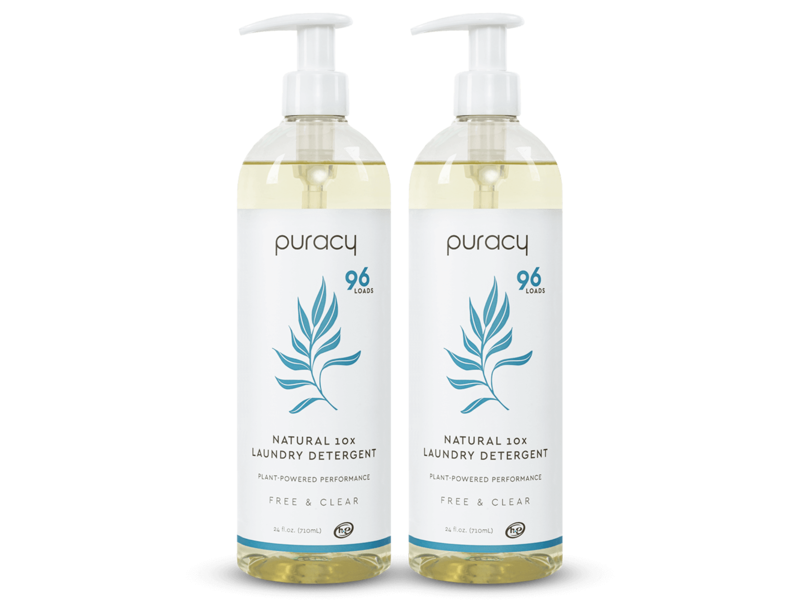 Puracy Natural Laundry Detergent, Free & Clear, 192 loads, 24 fl oz (Pack of 2)