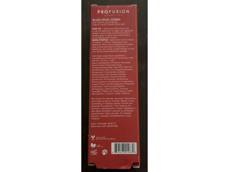 Profusion Cosmetics Blush Hour Soft Matte Liquid Blush, Cosmo, 0.2 fl oz/6 mL