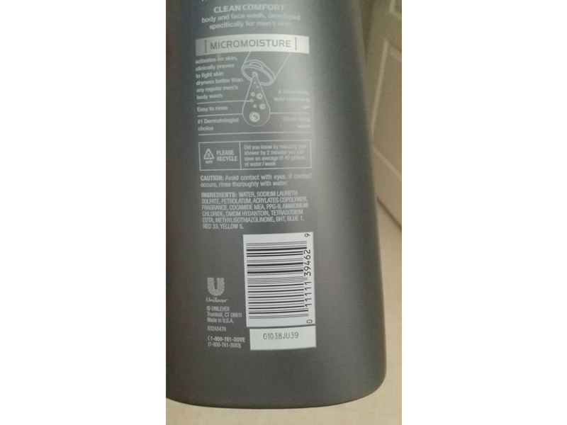 Dove Men +Care Body + Face Wash, Clean Comfort, 23.5 oz/694 mL