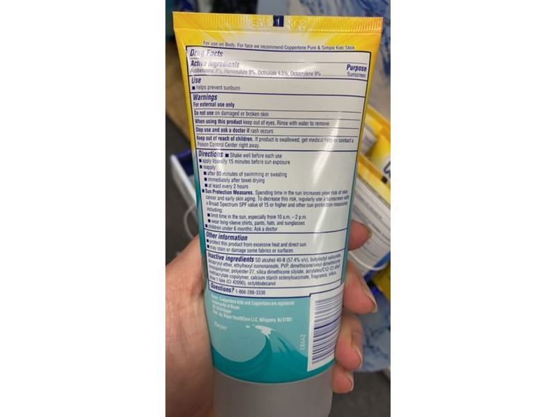 Coppertone Kids Clear Cool Blue Tint Sunscreen Lotion, SPF 50, 5 fl oz / 148 mL