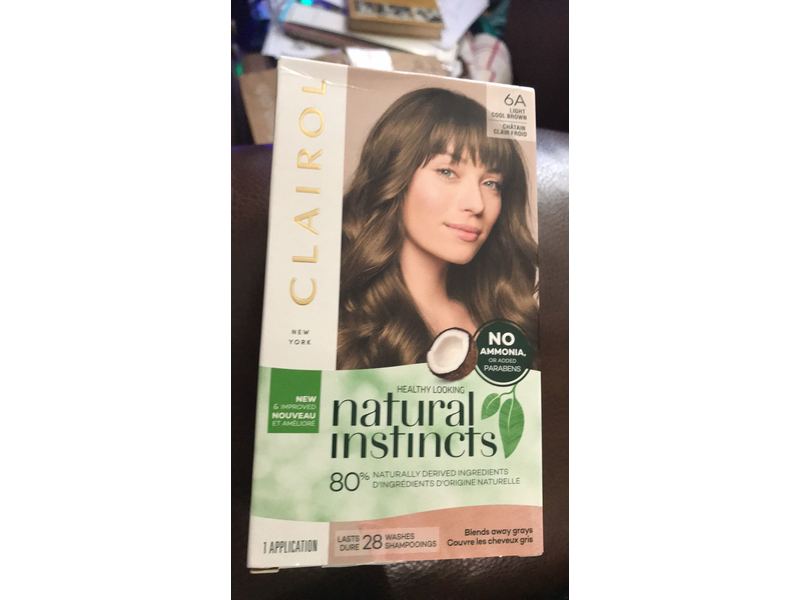 Clairol Natural Instincts Hair Color Kit, 6A Light Cool Brown, 1 Application.
