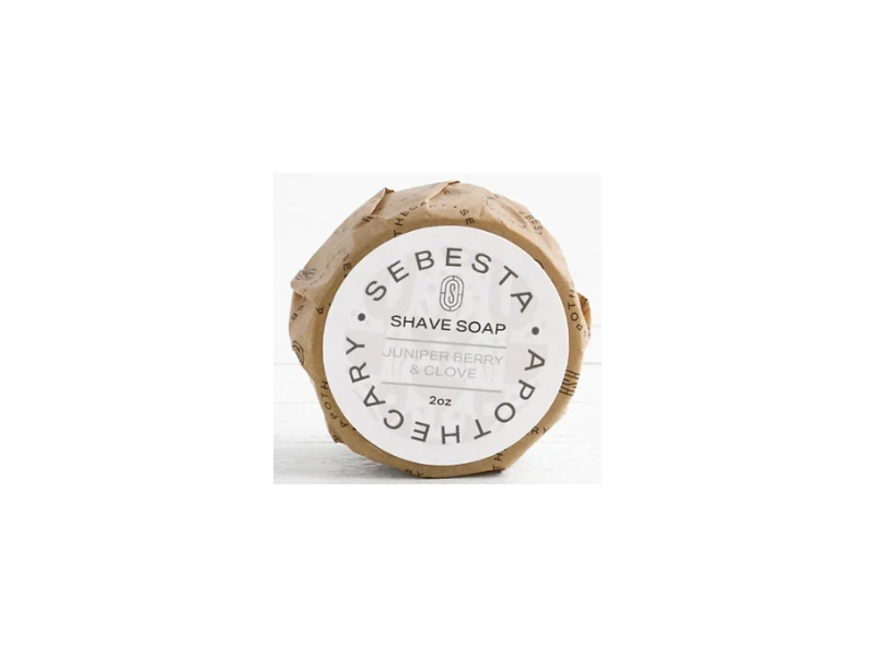 Sebesta Apothecary Shave Soap, Juniper Berry & Clove, 2 oz