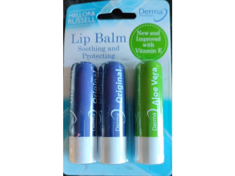 Derma Intensive+ Soothig & Protecting Lip Balm, Original, Aloe Vera, 4.8 g, Pack Of 3