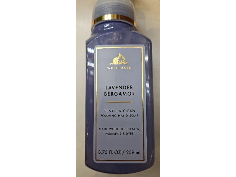Bath & Body Works White Barn Gentle & Clean Foaming Hand Soap, Lavender Bergamot, 8.75 fl oz/259 mL