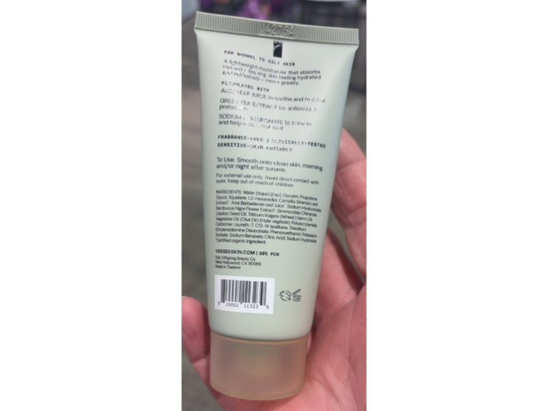 Versed Dew Point Gel-Cream Moisturizer, Green Tea Extract + Aloe Leaf Juice, 2 fl oz/60 mL