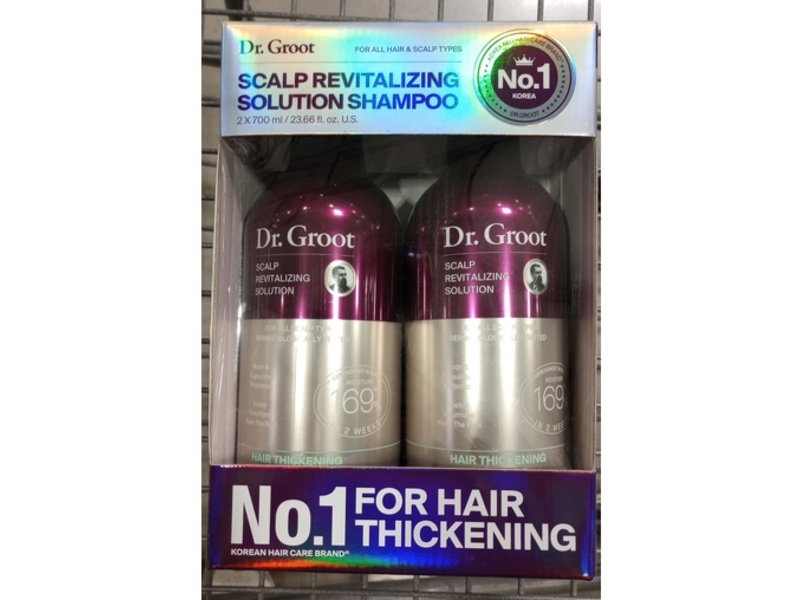 Dr. Groot Scalp Revitalizing Solution Shampoo, Hair Thickening, 23.66 fl oz/700 mL, Pack Of 2
