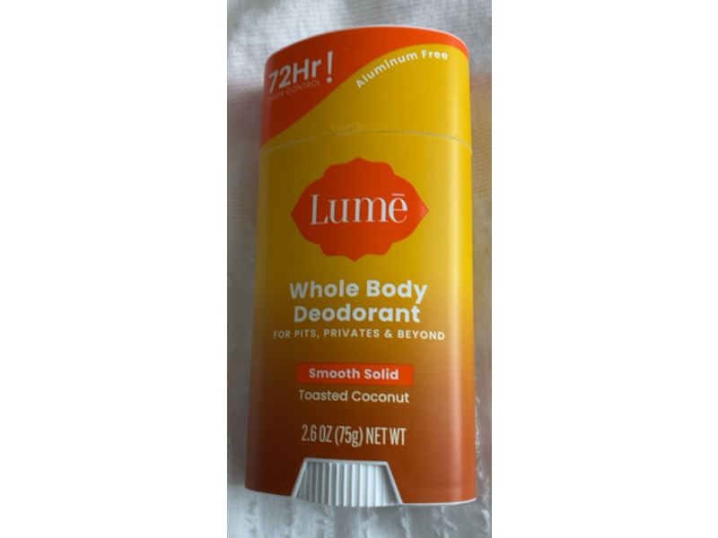 Lume Whole Body Deodorant, Toasted Coconut, 2.6 oz/75 g