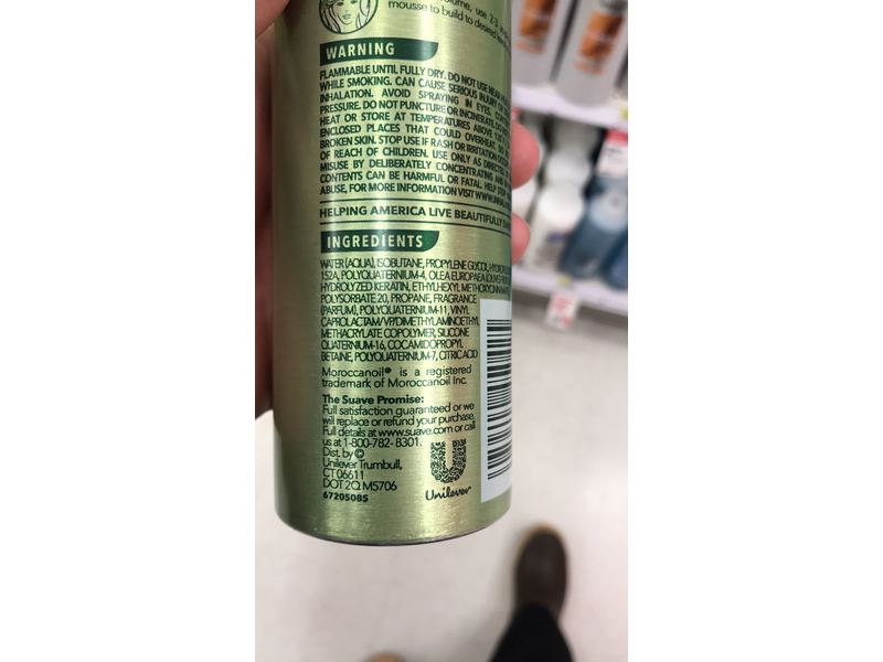 Suave Professionals Natural Volume Mousse, Olive Oil, 10.5 oz / 297 g