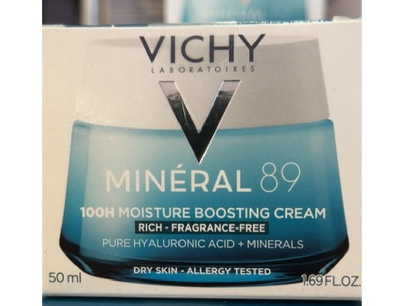 Vichy Mineral 89 100H Moisture Boosting Cream, Hyaluronic Acid & Niacinamide, 1.69 fl oz/50 mL