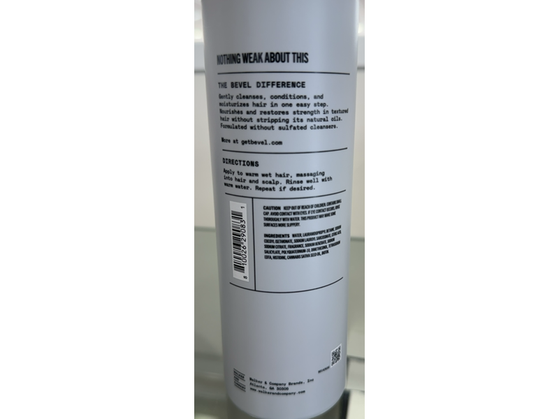 Bevel Strengthening 2-In-1 Shampoo & Conditioner, 12 fl oz/355 mL