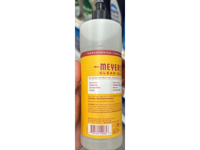 Mrs. Meyer's Clean Day Dish Soap, Clementine Scent, 16 fl oz/473 mL