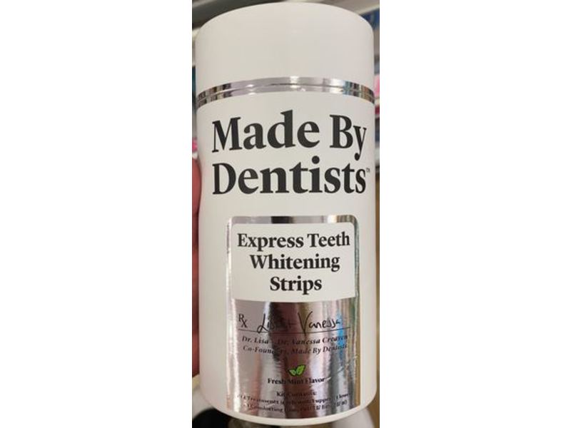 Made by Dentists Express Teeth Whitening Strips, Fresh Mint, 0.07 fl oz/2.07 mL