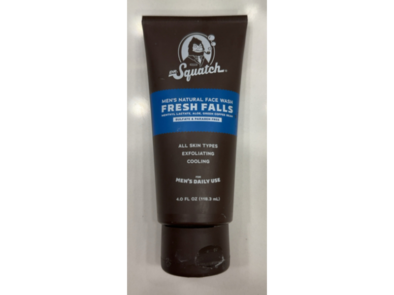Dr Squatch Men's Natural Face Wash, Fresh Falls, 4.0 fl oz/118.3 mL