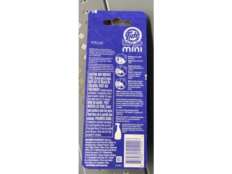 Tide To Go Mini Instant Stain Remover, 0.11 fl oz/3.5 mL