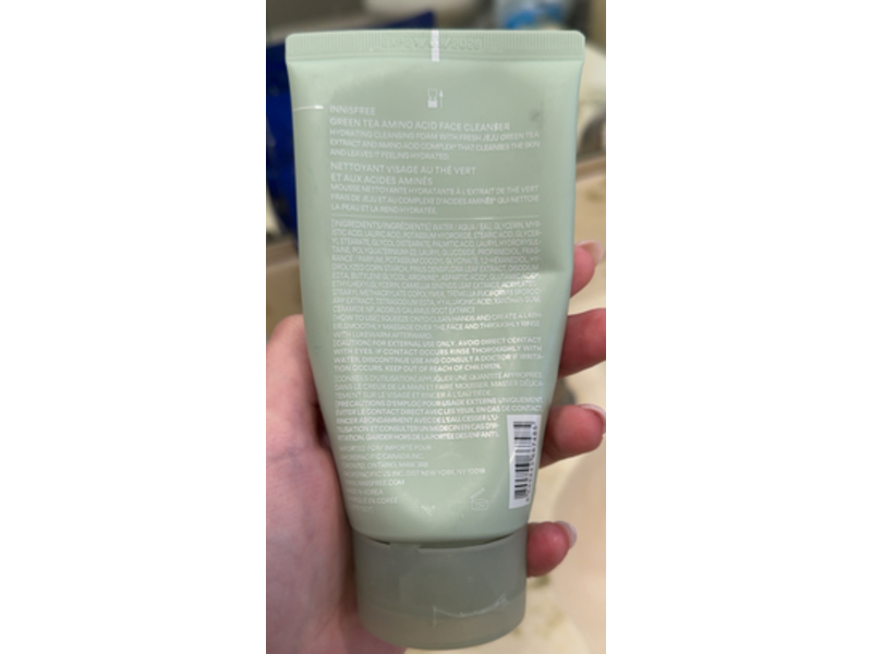 Innisfree Cleanse + Hydrate Facial Cleansing Foam, Green Tea Amino Acid, 5.07 fl oz/150 mL