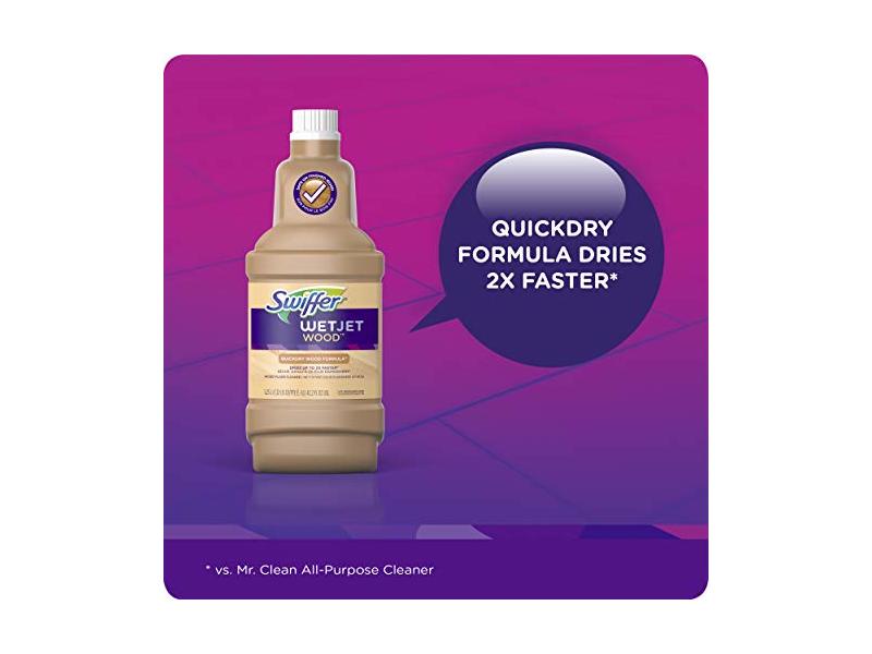 Swiffer Wetjet Wood Floor Cleaner Solution Refill, 42.2 fl oz/1.25 L, Pack Of 2