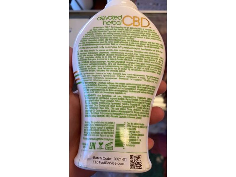 Devoted Creations Devoted Herbal Cbd Dark Tanning Lotion, 200 mg Cbd, 12.25 fl oz/360 mL